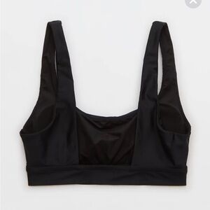 2/$30 Aerie Black Banded Wide Strap Scoop Bikini Top Small NWT